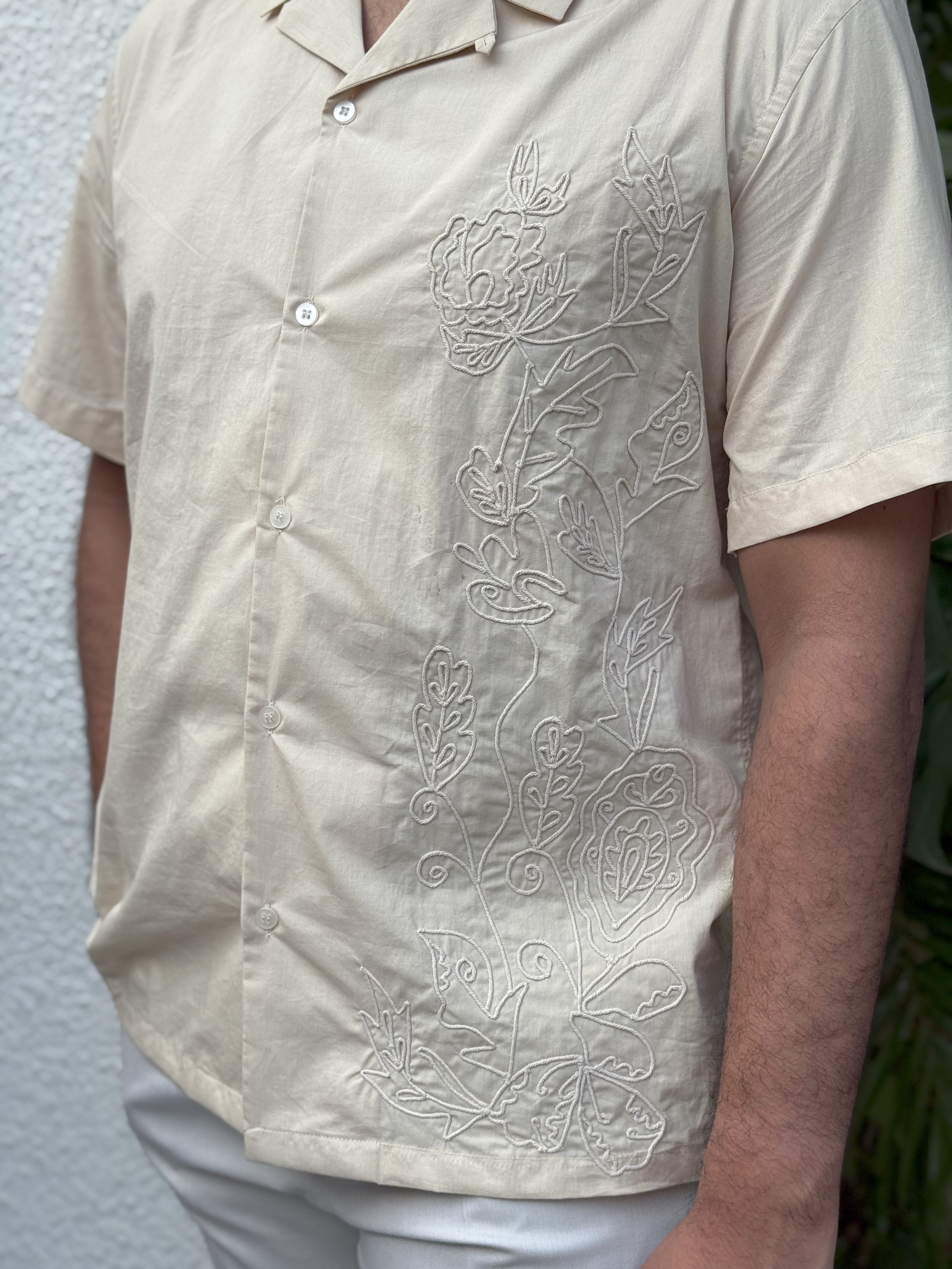 Beige Bloom Organic Cotton Shirt