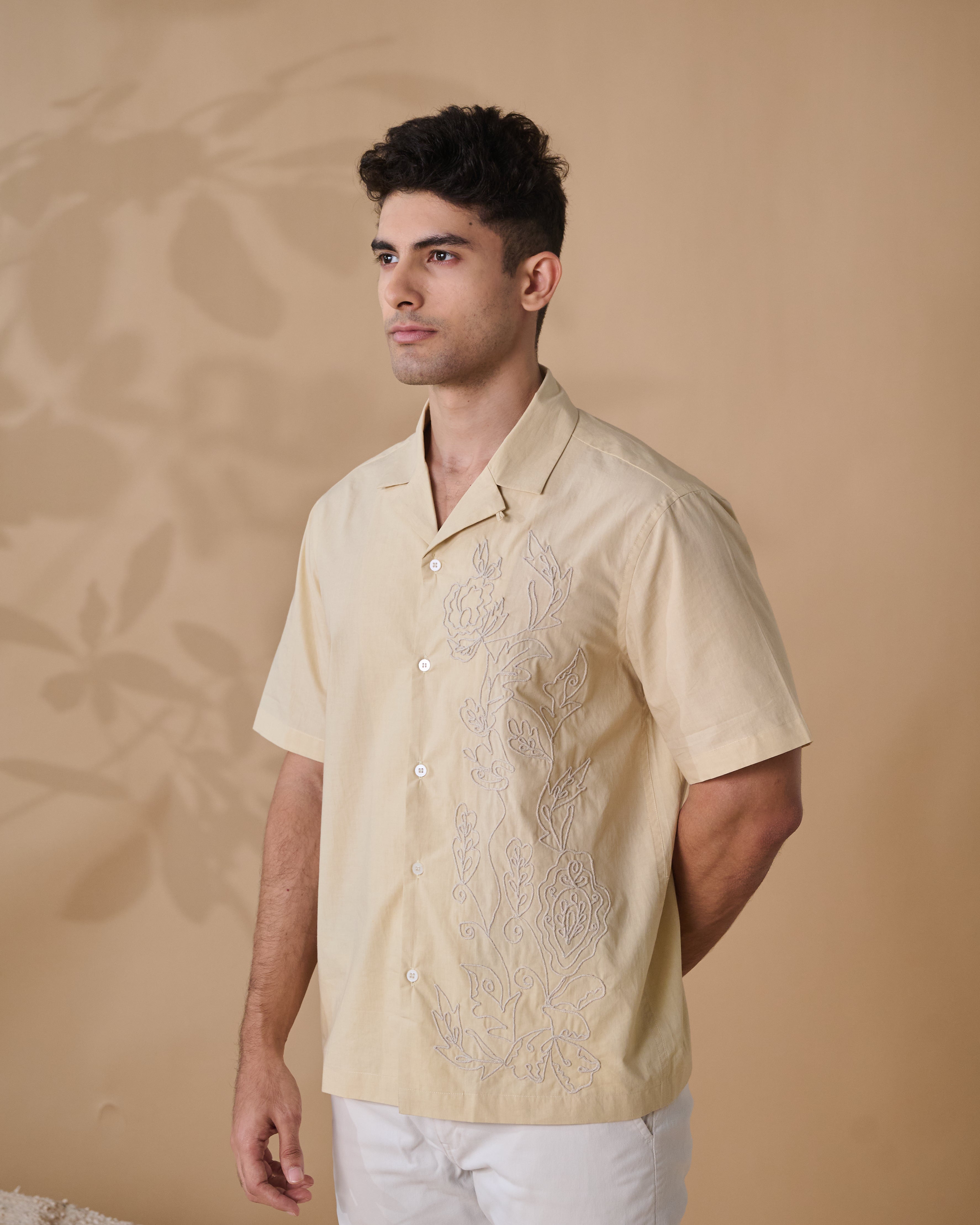 Beige Bloom Organic Cotton Shirt