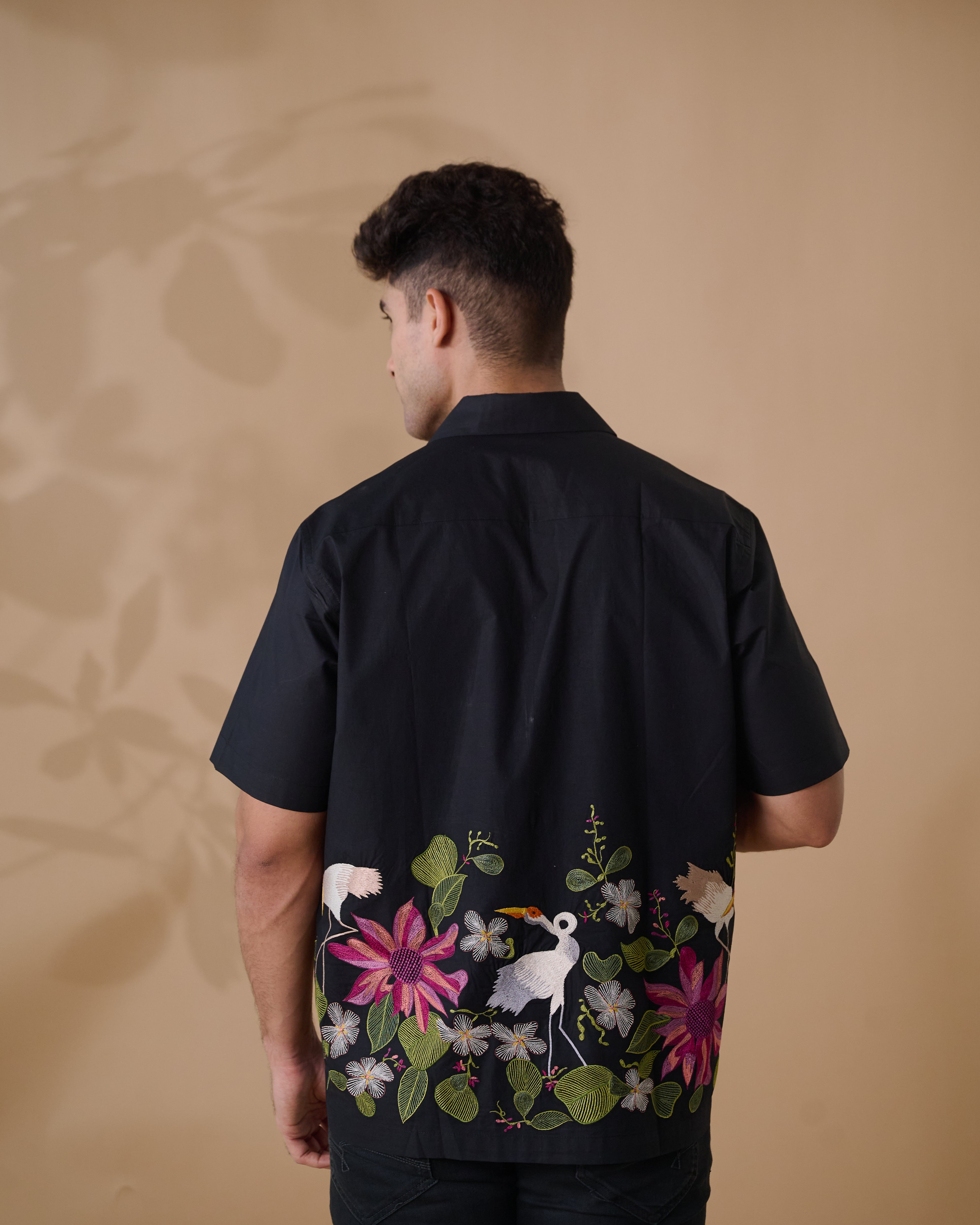 Black Oasis Flamingo Shirt