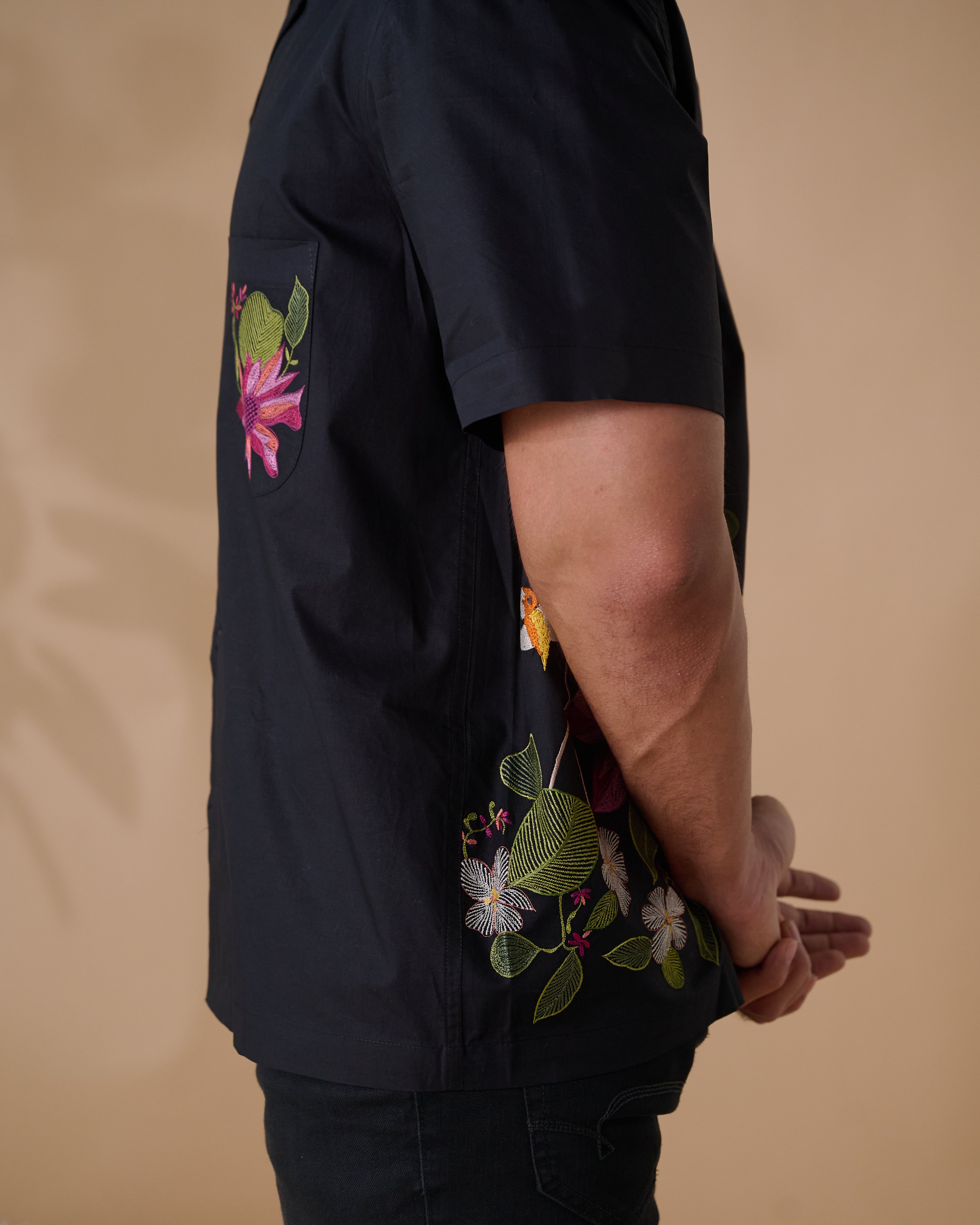 Black Oasis Flamingo Shirt