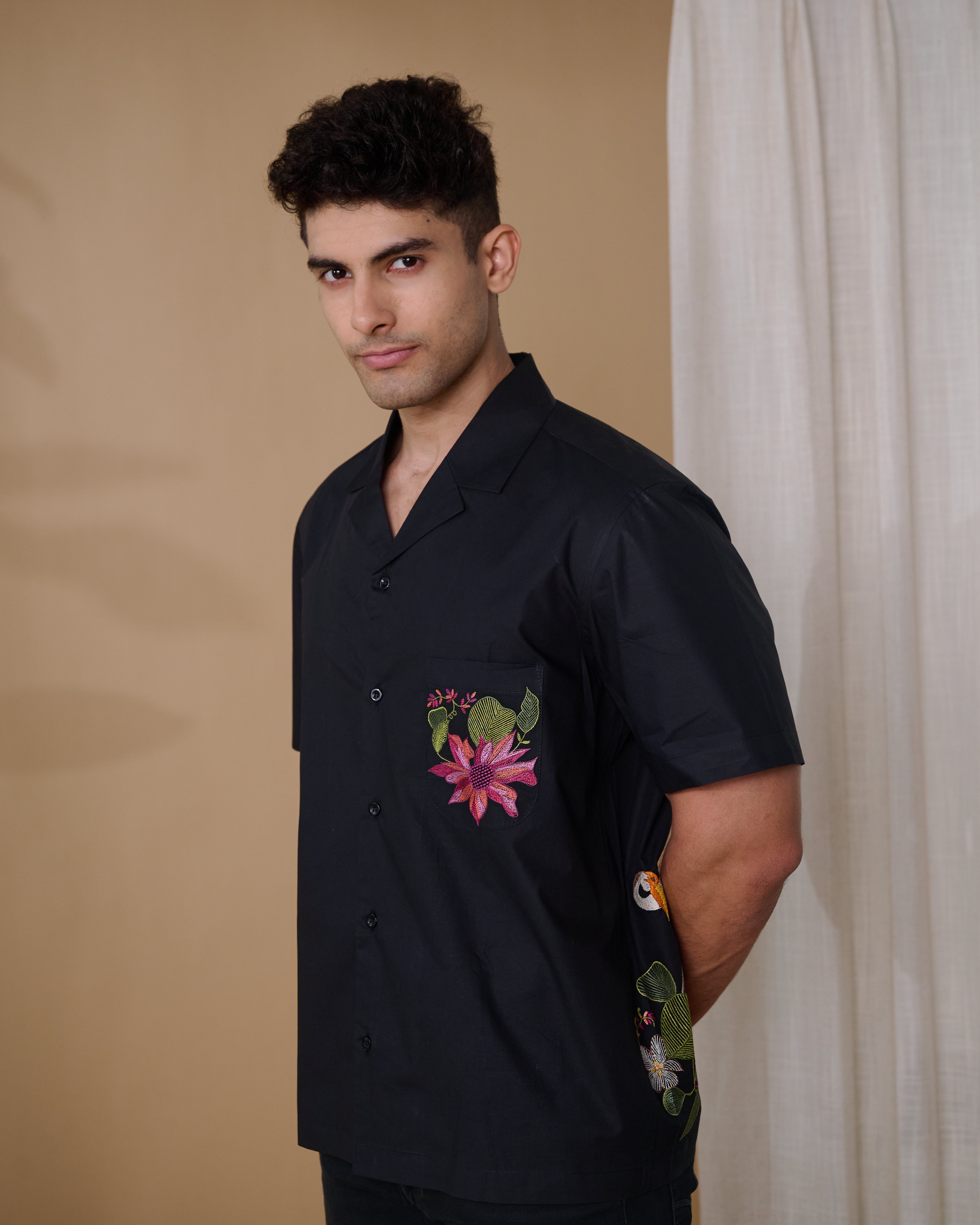 Black Oasis Flamingo Shirt