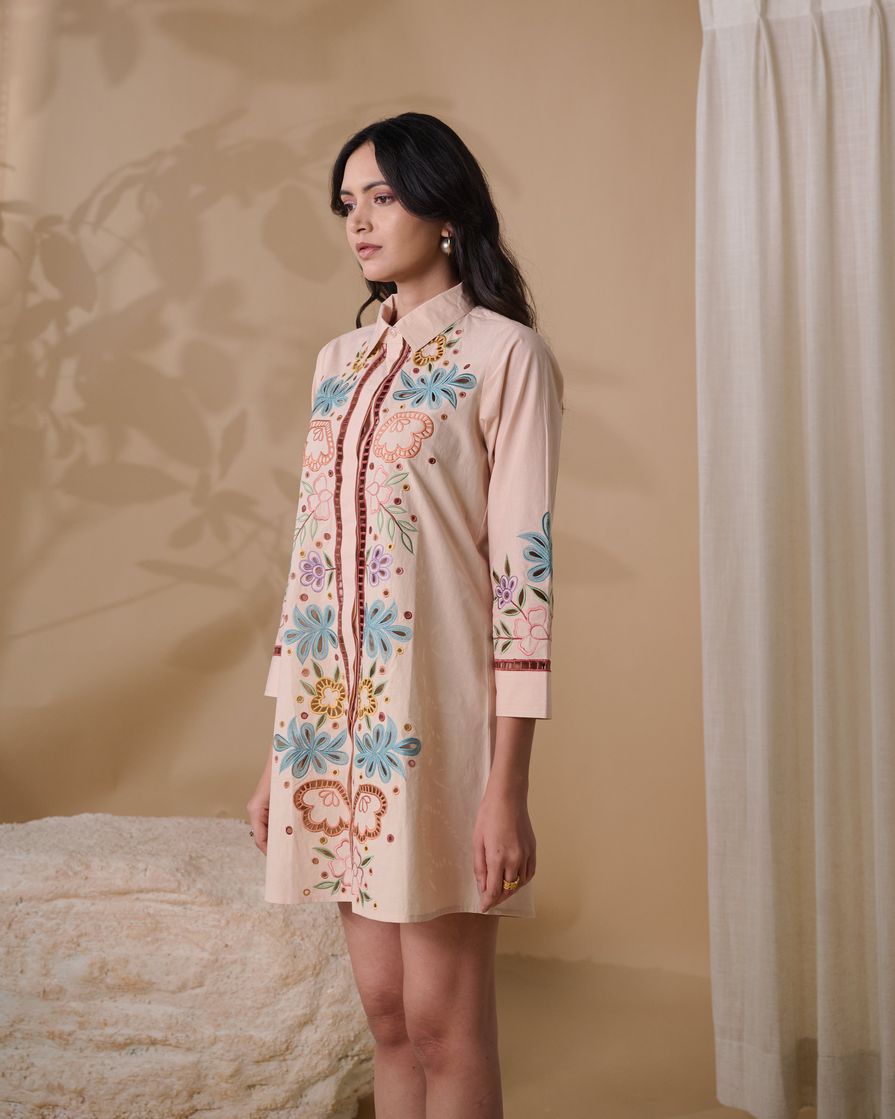 Sunset Bloom Shirt Dress