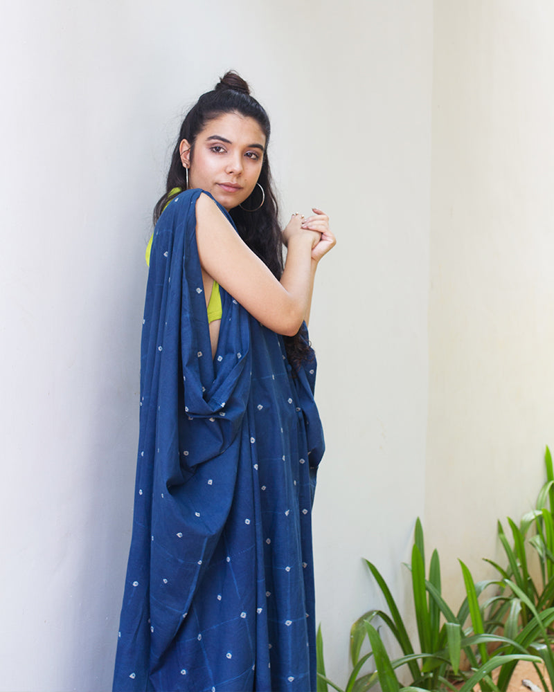 Aloe Vera Infused Bandhej Printed Organic Cotton Long Cover Up