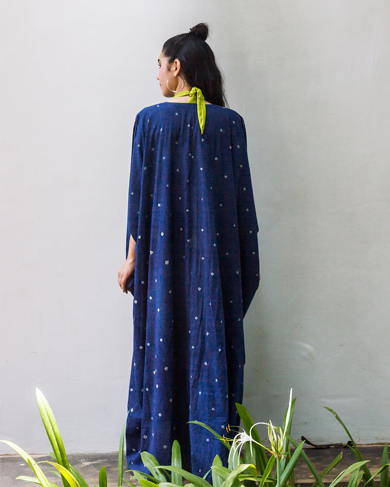 Aloe Vera Infused Bandhej Printed Organic Cotton Long Cover Up